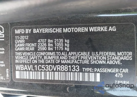 2013 BMW X1 xDrive28I from USA, damaged, VIN WBAVL1C53DVR88133